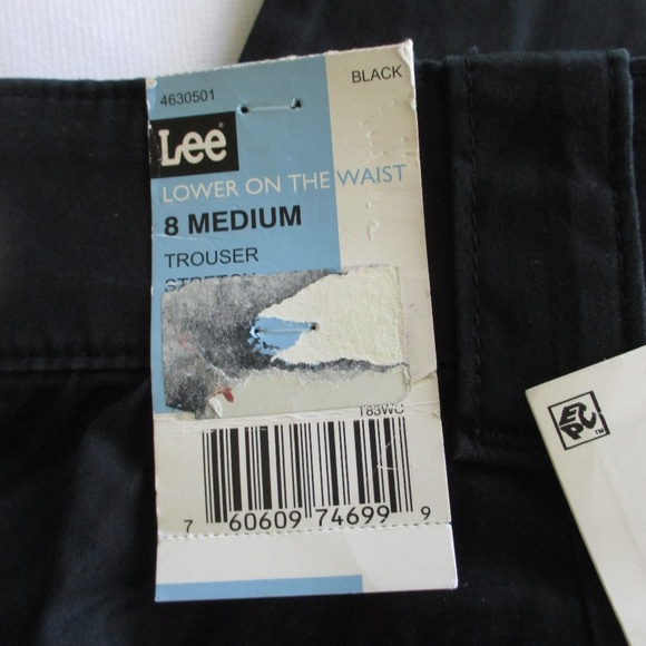 NWT - LEE black Mid Rise Trouser pants - sz 8 M - Picture 4 of 4